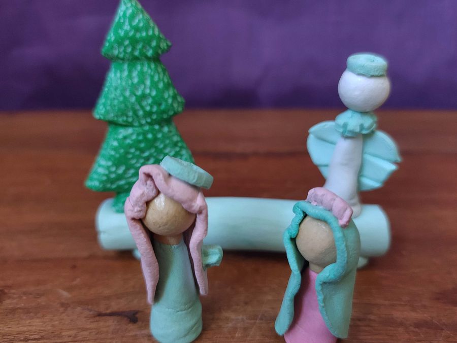 Presépio miniatura 6 peças, peça de autor, feito e pintado à mão, presente product image (7)