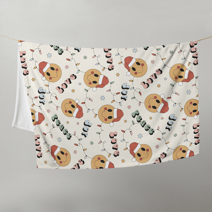 Peace Love Joy Santa Smiley Blanket product image (2)
