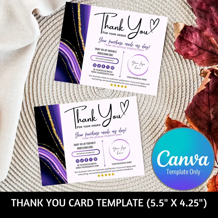 Amethyst - Thank You Card Template product image (1)