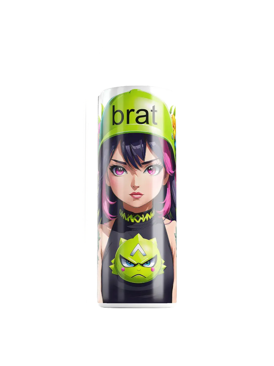 Brat 20 oz Skinny Stainless Steel Tumbler - White - Brat Life v6 product image (1)