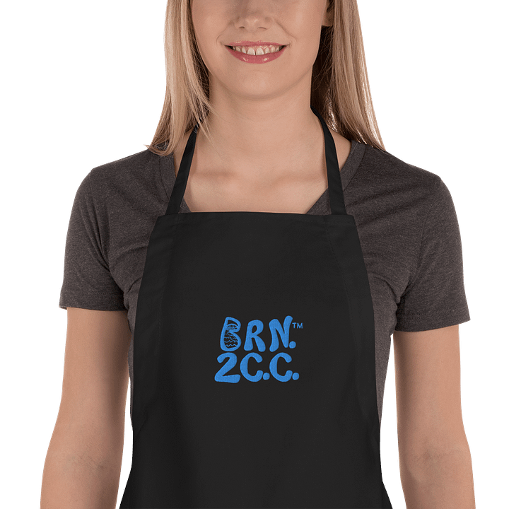 🦞BRN.2C.C.™ | Embroidered Apron | Coastal Cooking Vibes | Aqua/Teal Logo product image (1)