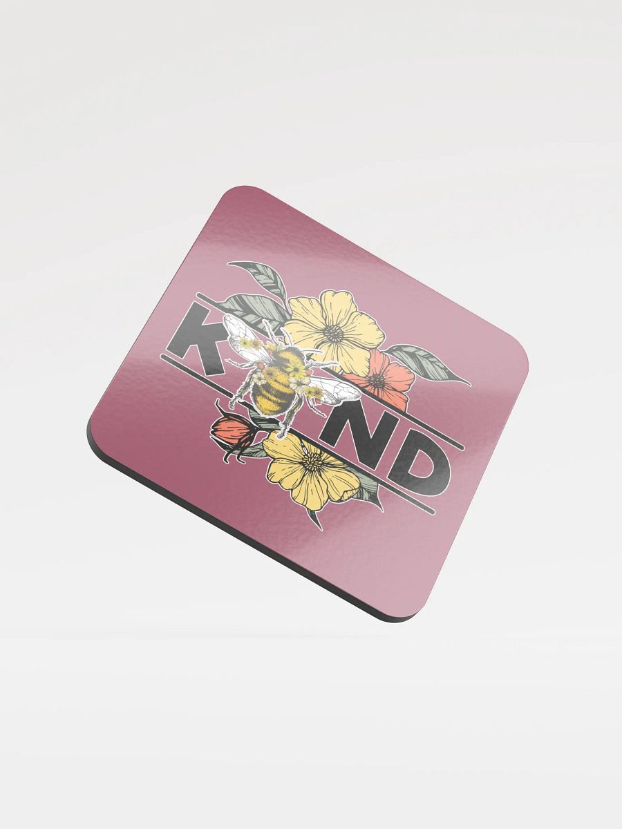 Bee Kind Glossed Cork Coaster product image (1)