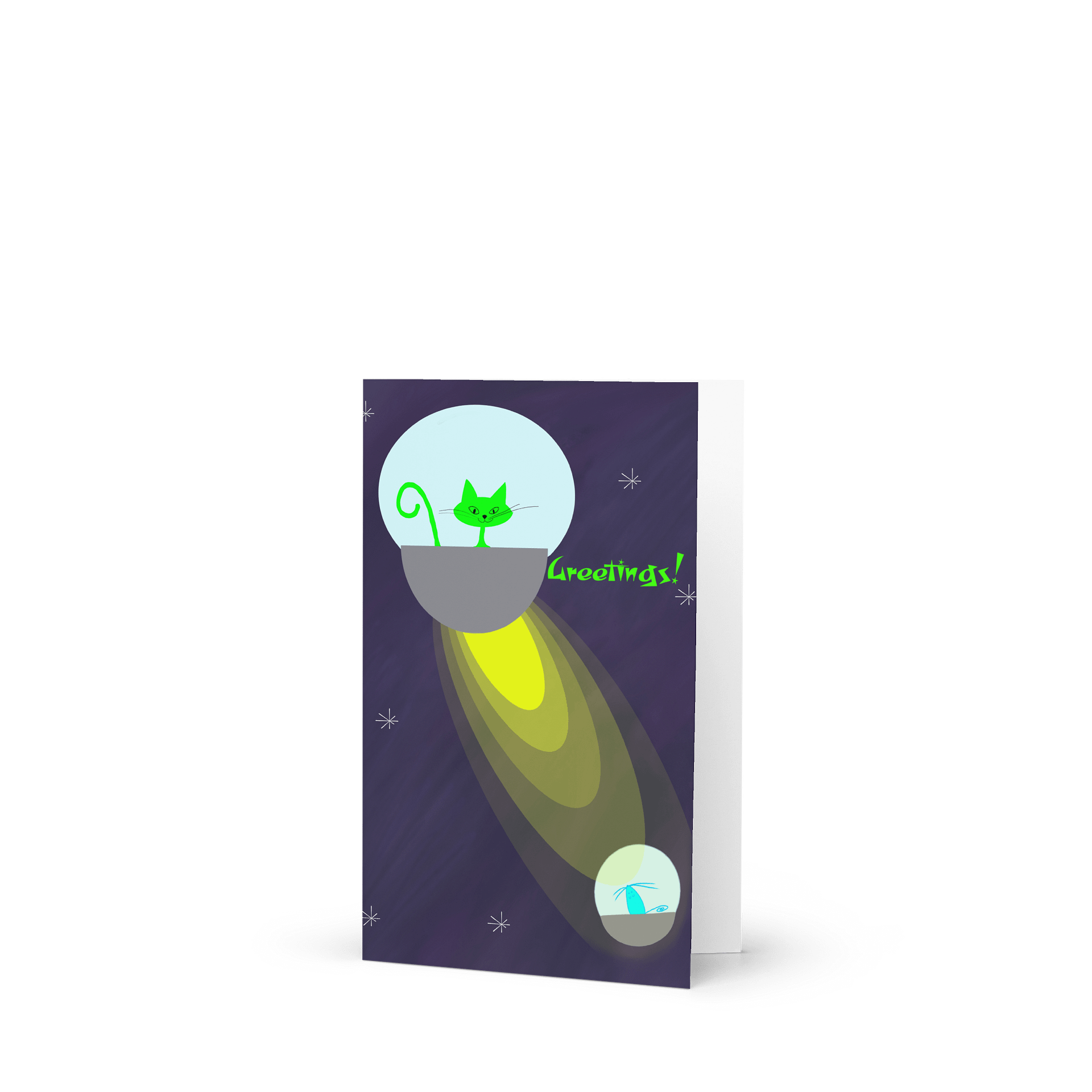 Alien Cat and Mouse Card product image (1)