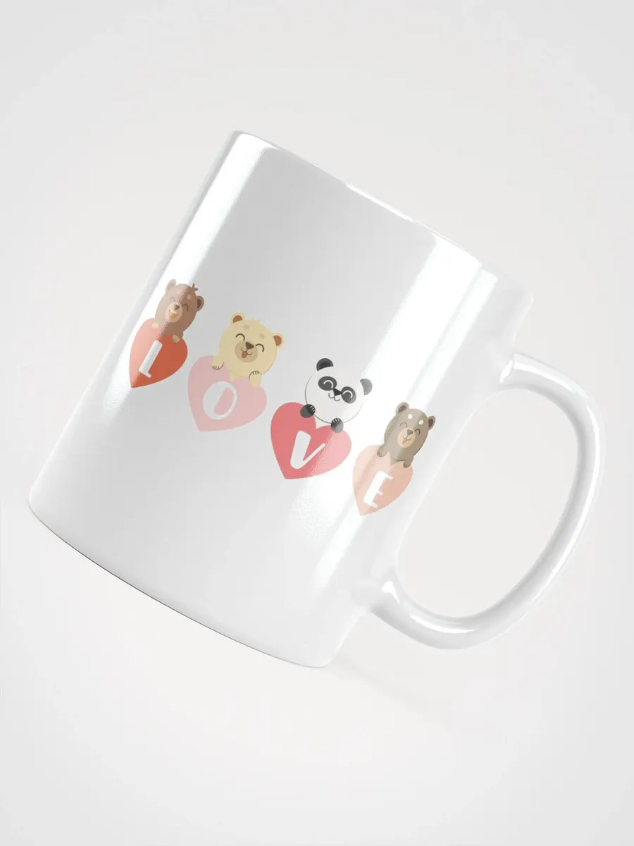White Glossy Mug Cute Bears product image (4)