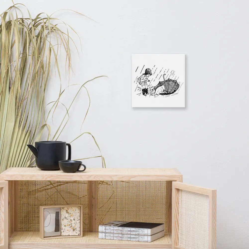Christopher Robin and Pooh in the Rain Canvas Artwork product image (7)
