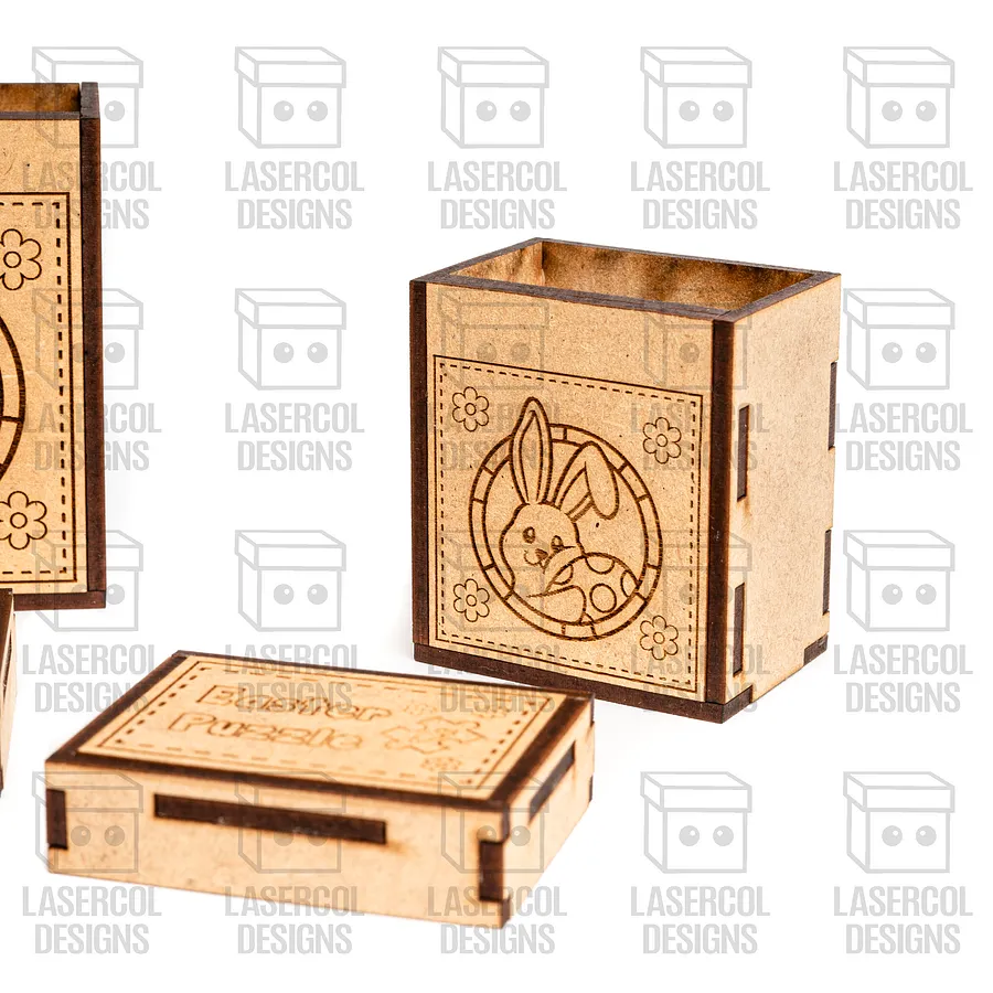 Easter Bunny Puzzle With Box Set 1 (2 Sizes) - Laser Cut Files product image (10)