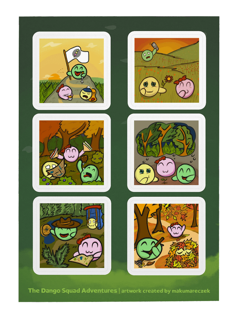 Dango Drawtober Outdoor set - Kiss Cut Sticker Sheet