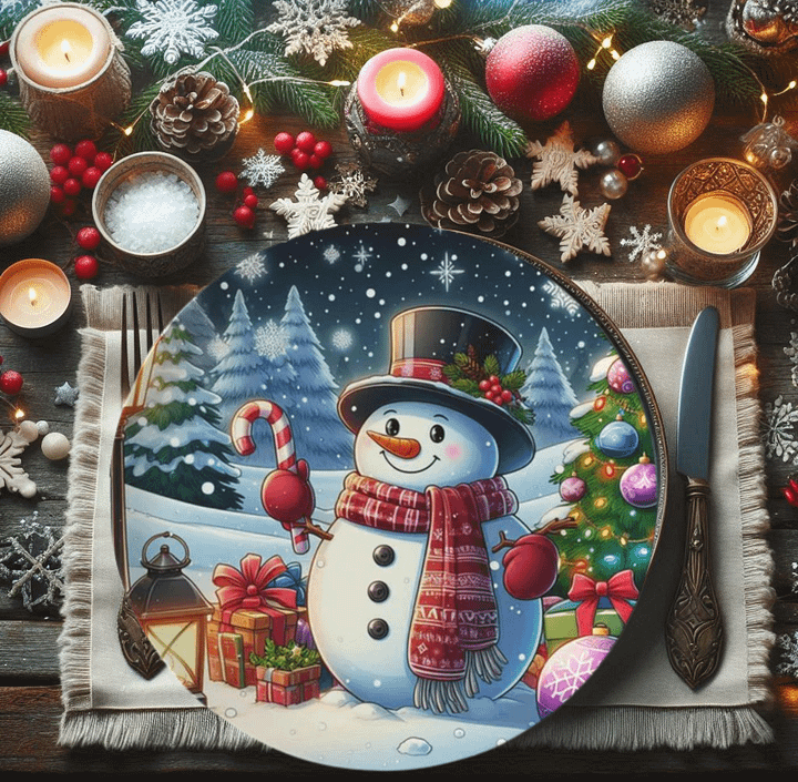 China bone Plates Snowman Christmas decoration product image (2)