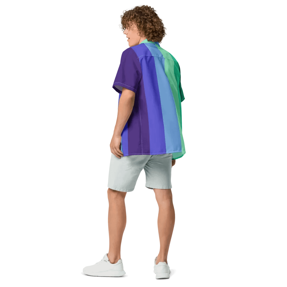 Gay Men's Pride Flag - All-Over Hawaiian Shirt product image (10)