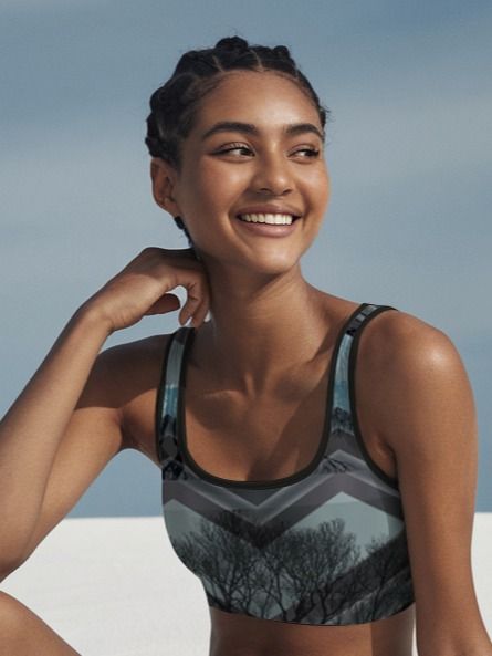 Gray Wood Sports Bra product image (1)