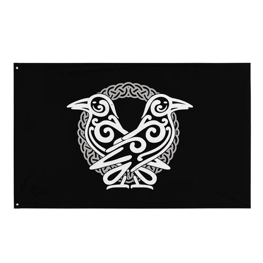 Odin's Ravens Flag in Black product image (1)