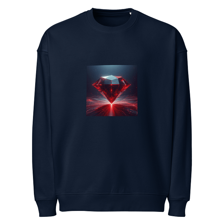 Luminous Red Crystal Organic Oversized Sweatshirt product image (1)