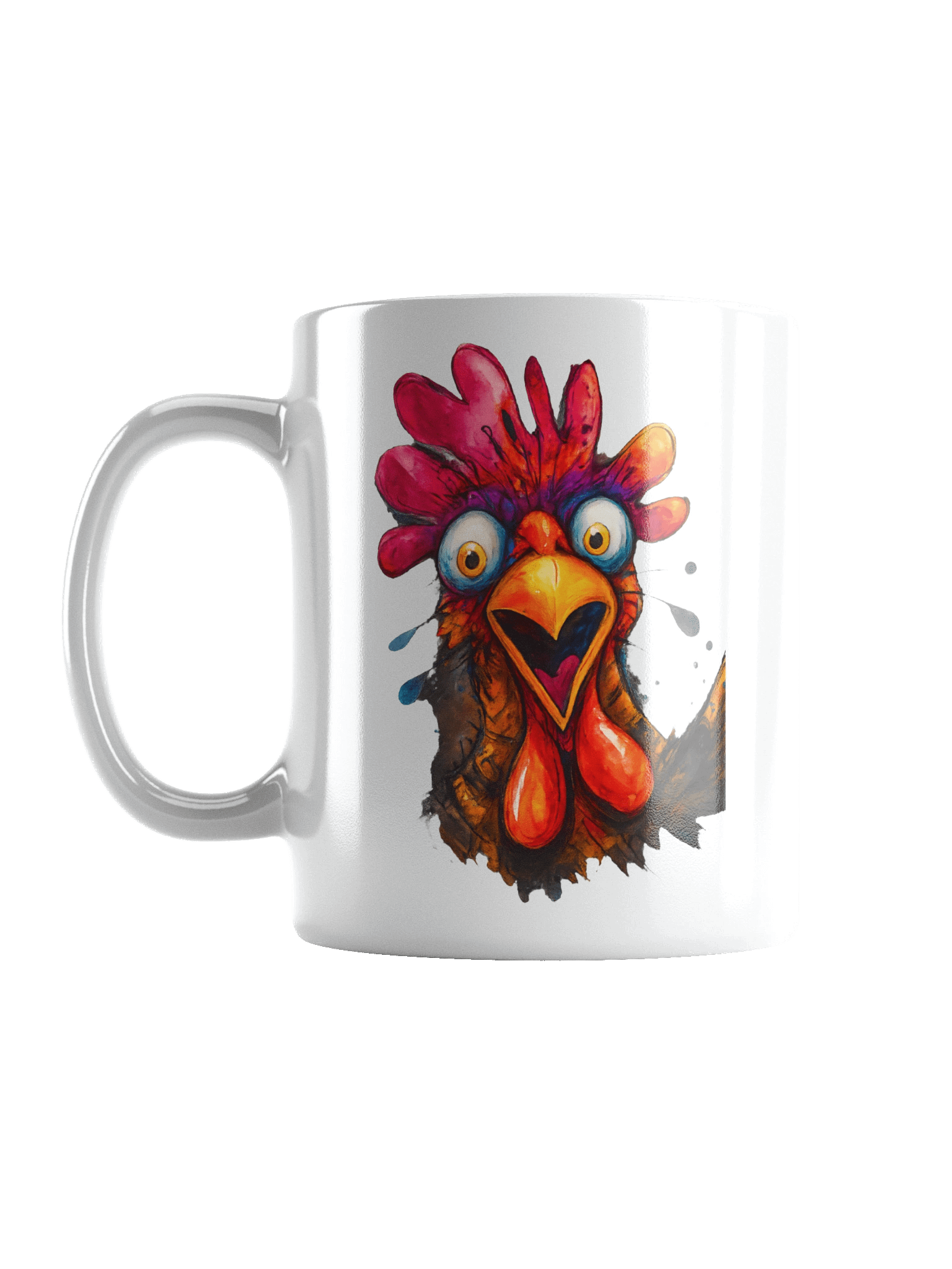 Squawking Roosters White Glossy Mug product image (3)