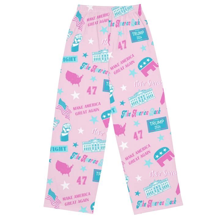Trump 2024 Election-Themed Patriot Make America Great Again Pink Pattern Pajama Pant product image (2)