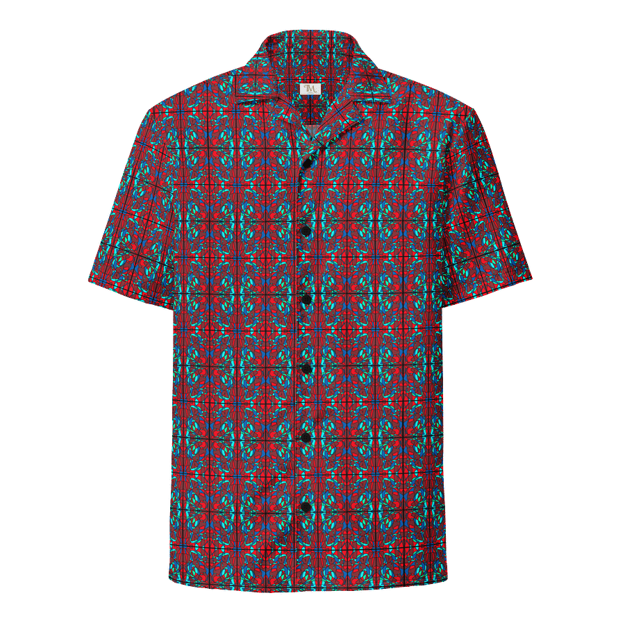 Red Stained Glass – Vibrant Red Pattern Hawaiian Shirt product image (1)