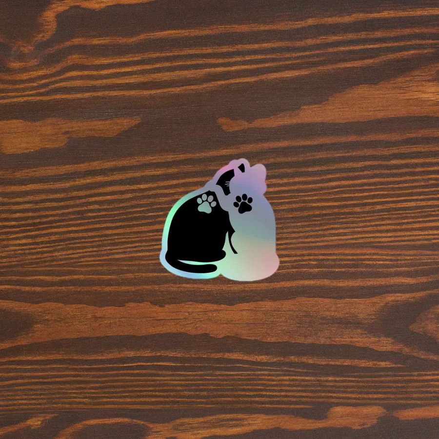 Ying & Yang Cats Holographic Sticker product image (5)