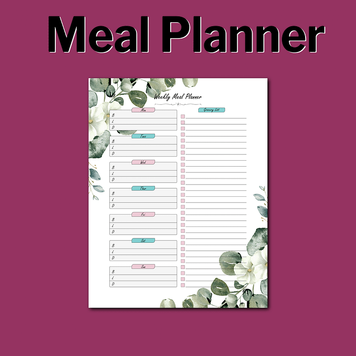 Weekly Meal Planner and Grocery List product image (1)