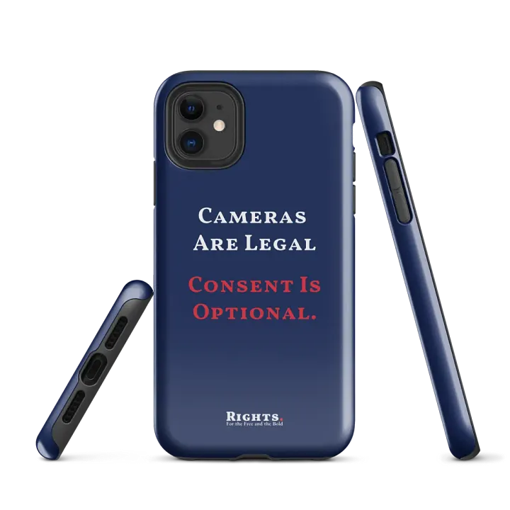 Cameras Are Legal Consent Is Optional. iPhone® Tough Case in Blue product image (1)