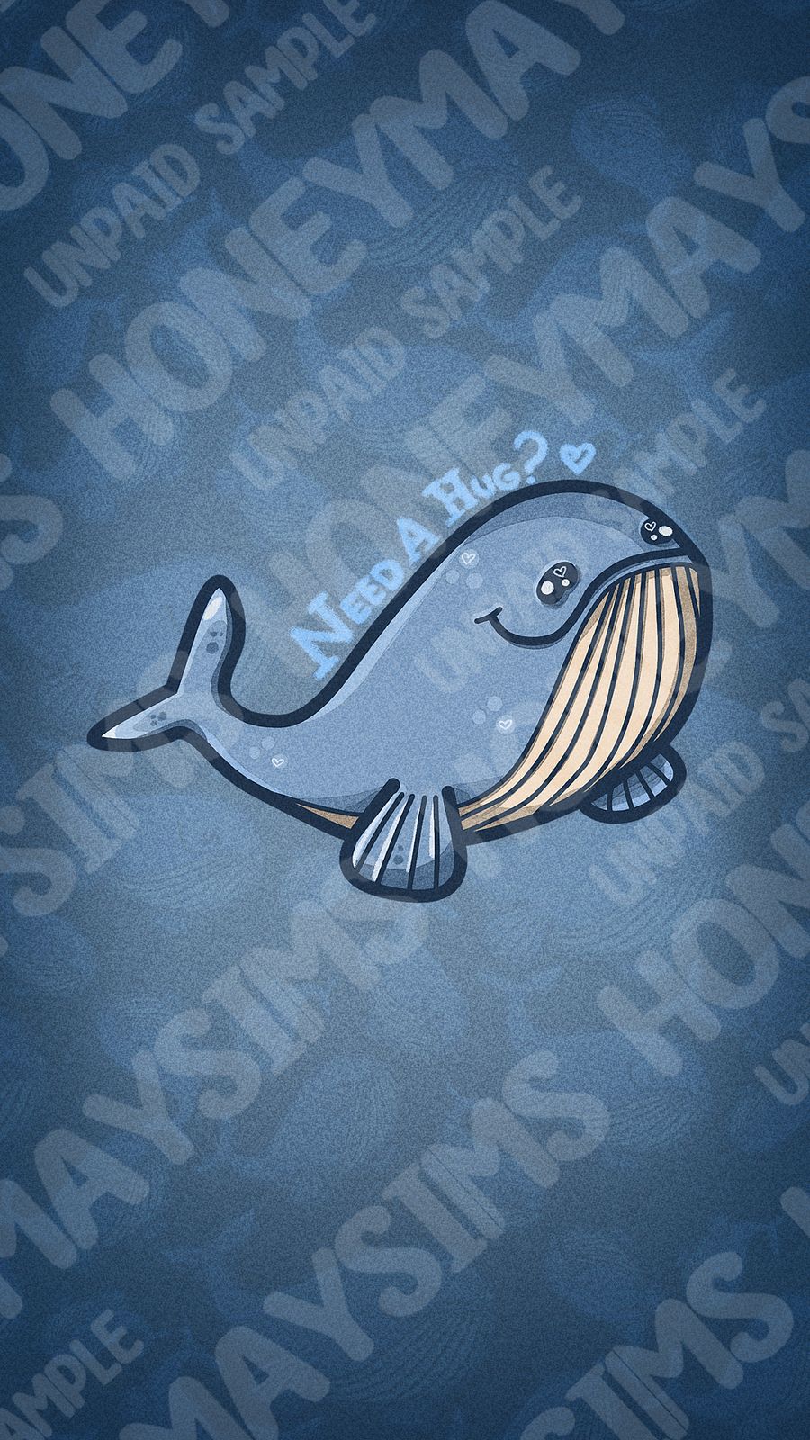 'Whalebert' Hug Digital Wallpaper - Phone product image (1)