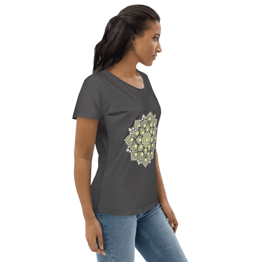 Yellow Dot Mandala Women's Fitted Eco Tee product image (4)