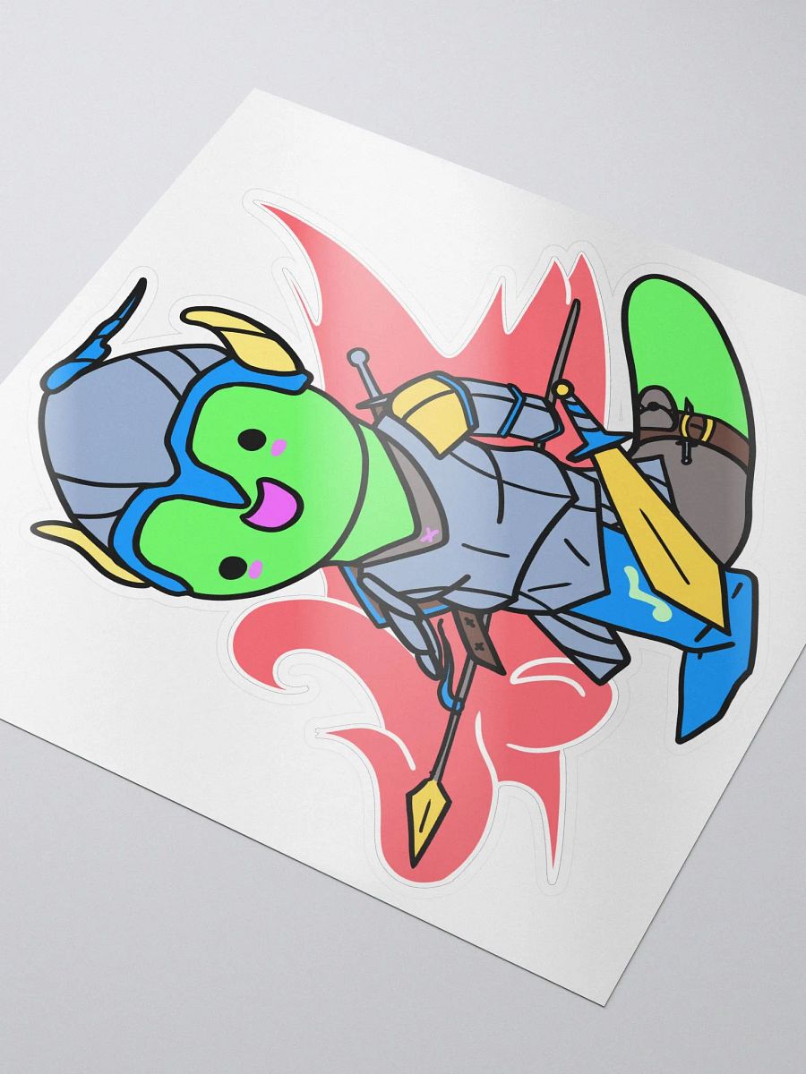 RPG Worm - Fighter Class Kiss Cut Sticker product image (3)