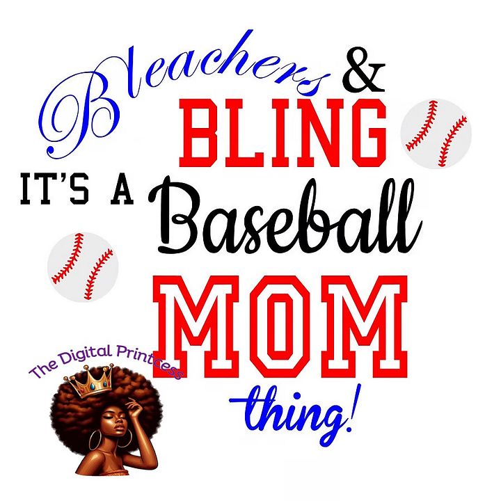 Baseball Bleachers and Bling Baseball Mom | SVG product image (1)