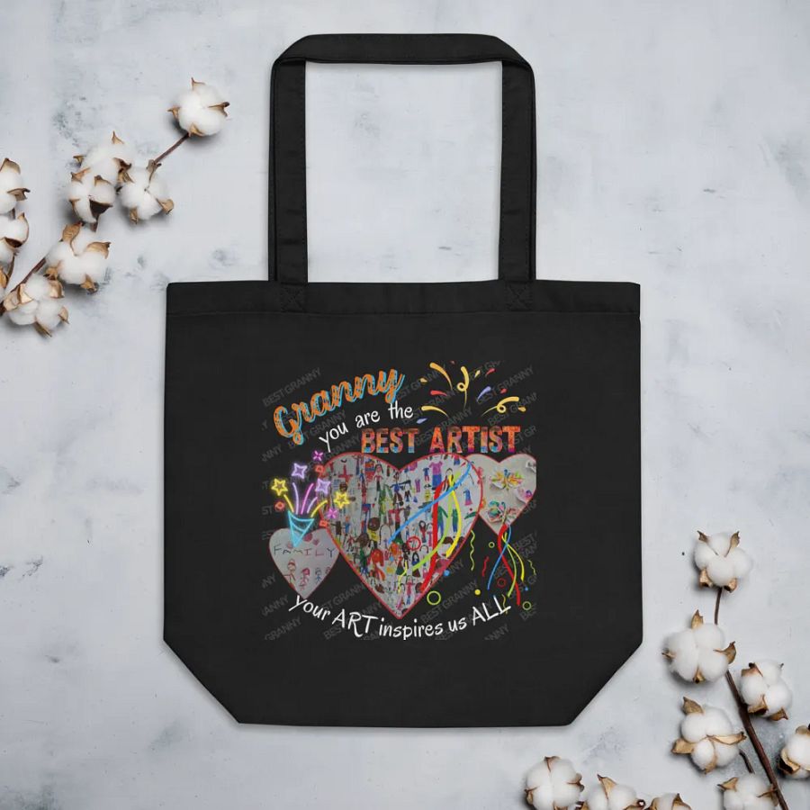 tote bag 'granny you are the best artist .  Your rt inspires us all. perfect gift for granny. product image (3)