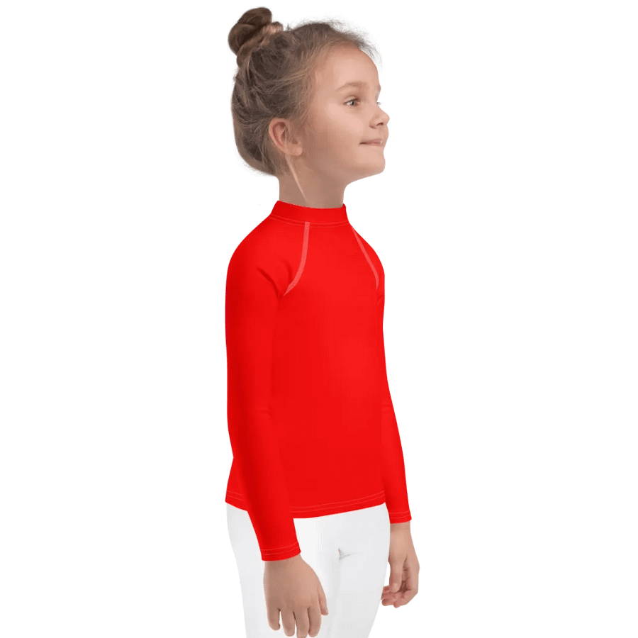 Kids Plain Color Red Rash Guard product image (4)