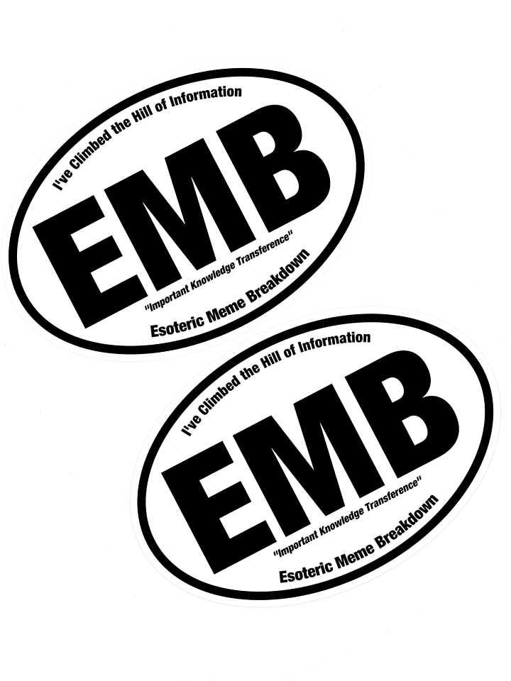 Esoteric Meme Breakdown "EMB" Sticker Sheet of Two (~5" wide) product image (1)