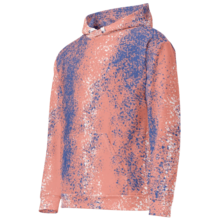 Coral & Blue Speckled Hoodie – Soft, Sporty & Eco-Friendly product image (2)