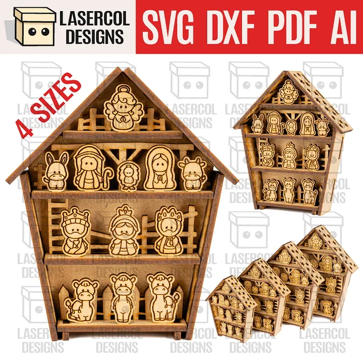 Nativity Scene (4 Sizes) - Christmas Files - Laser Cut Files product image (1)