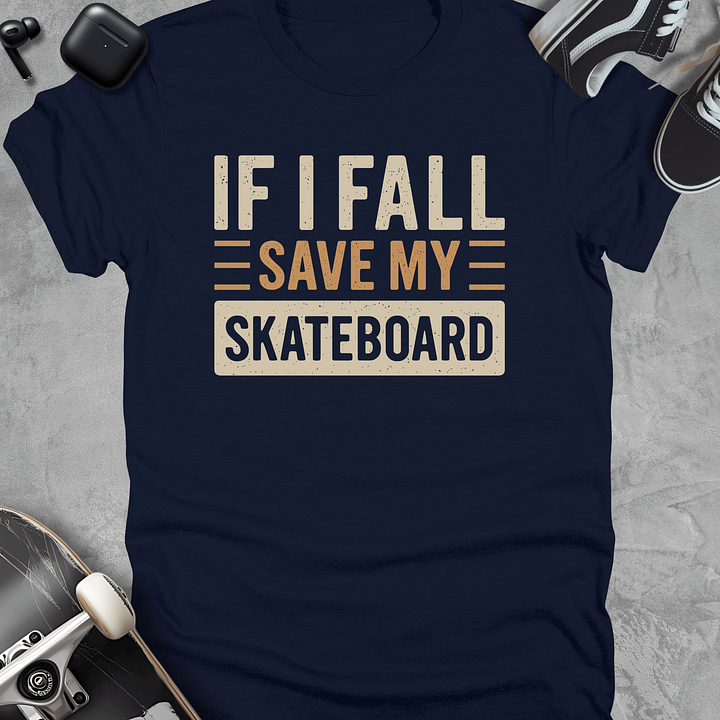 If I fall save my skateboard, Funny Unisex t-shirt product image (3)