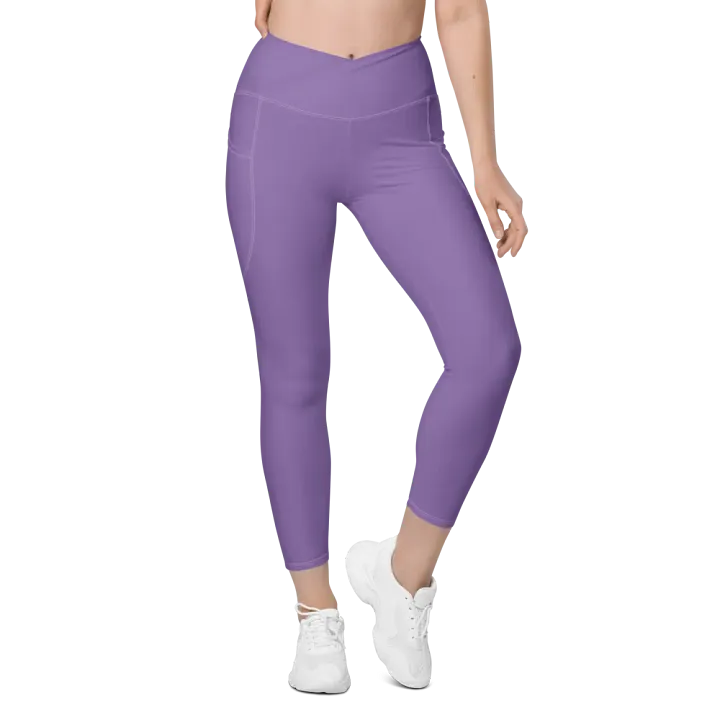 Purple Crossover Leggings with Pockets product image (2)