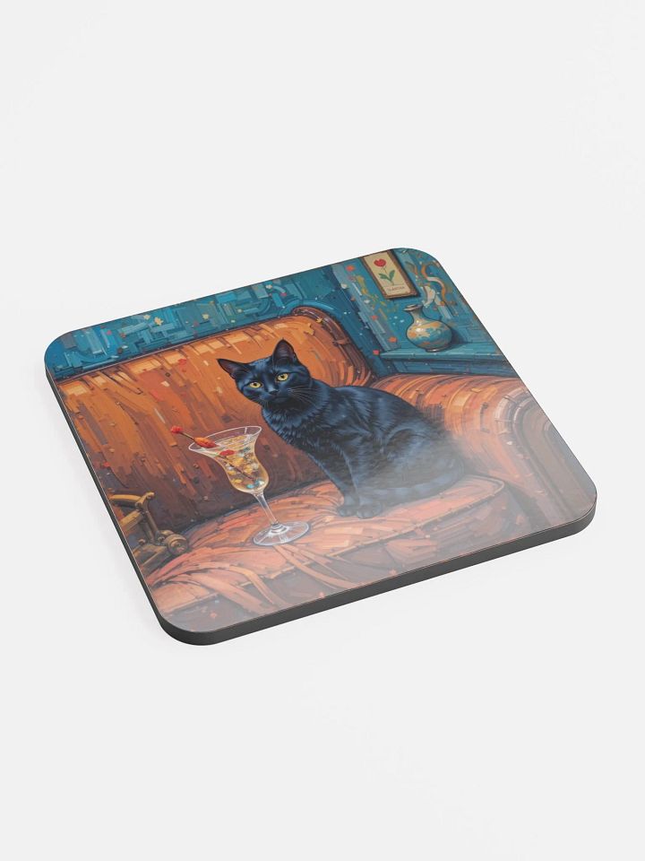 BLACK CAT ON COUCH NEXT TO MARTINI product image (2)