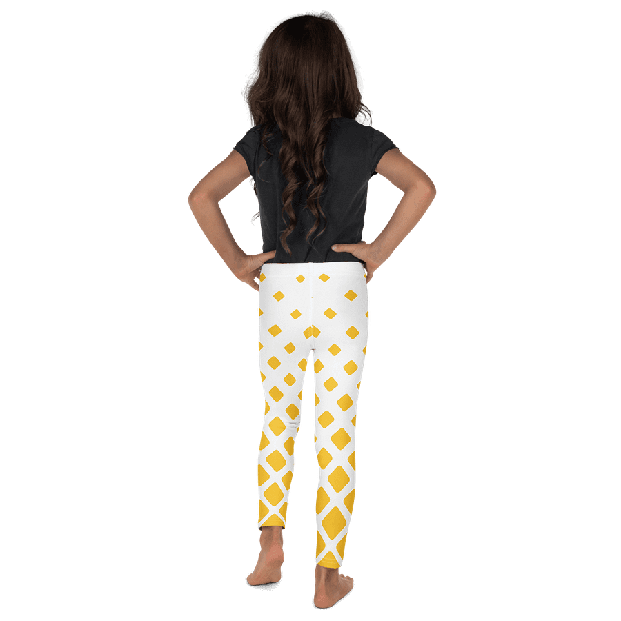 🎨Girls’ | Little Kids | Cape Cuties by BRN.2C.C.™| Leggings 💫| Pink Logo on Retro Mod Yellow Diamonds product image (4)