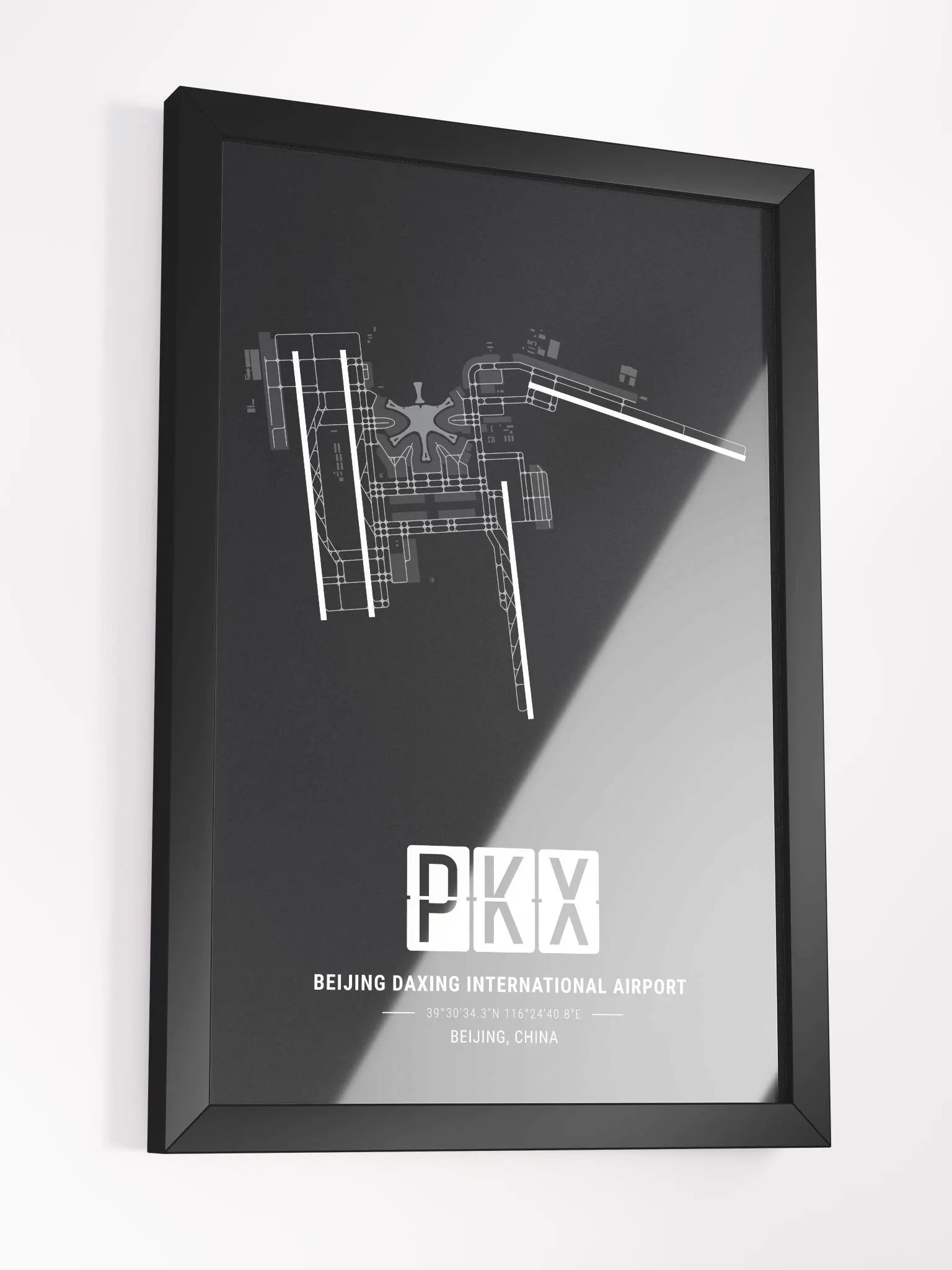 Framed Airport PKX Premium Map On Matt Paper product image (3)