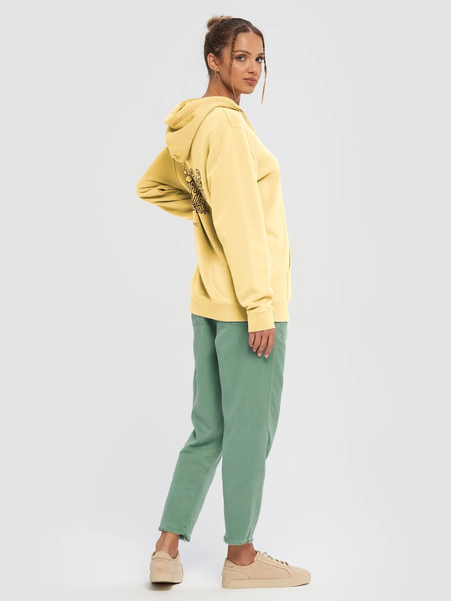 Fear Inspires, Design Transforms Graphic Hoodie Pigment-Dyed Hoodie product image (4)