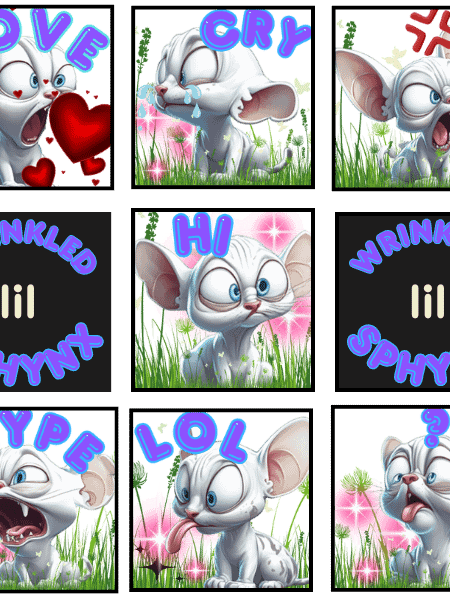 Twitch Wrinkled Sphynx Emote Pack product image (10)