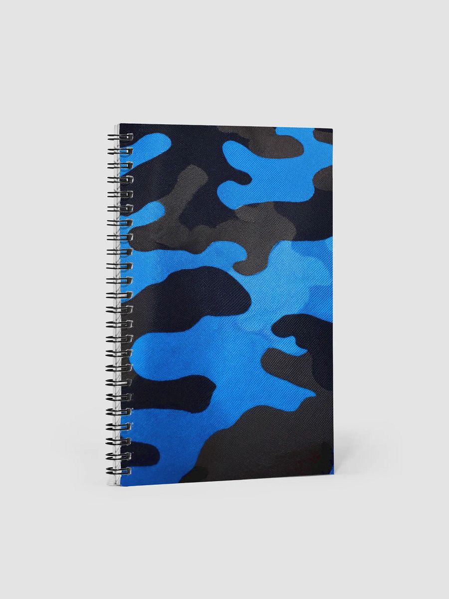Spiral Notebook black and blue camo product image (1)