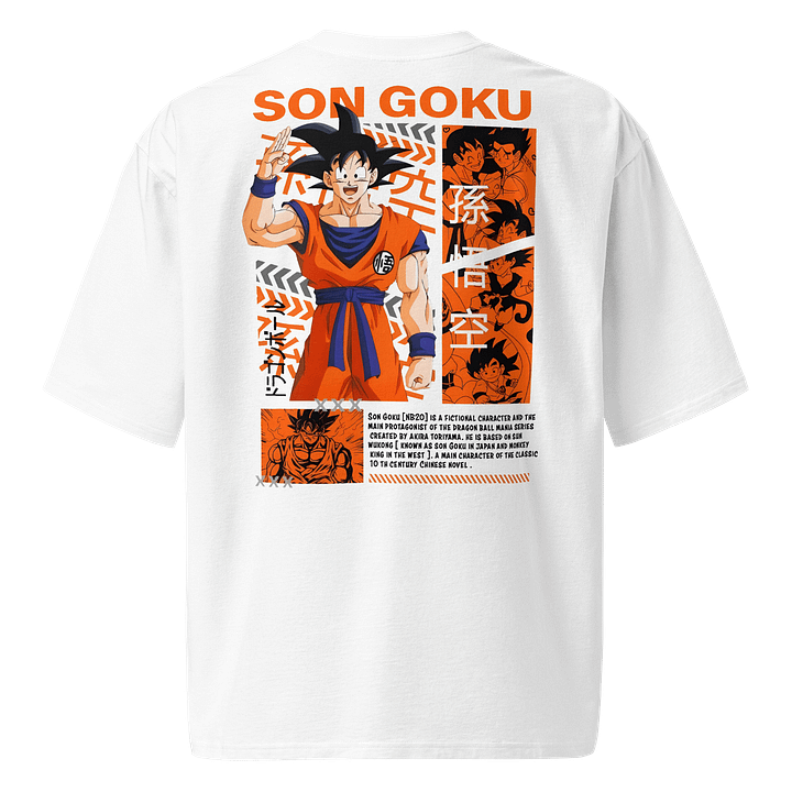 Son Goku & Dragon Ball Logo Oversized Anime T-Shirt product image (1)