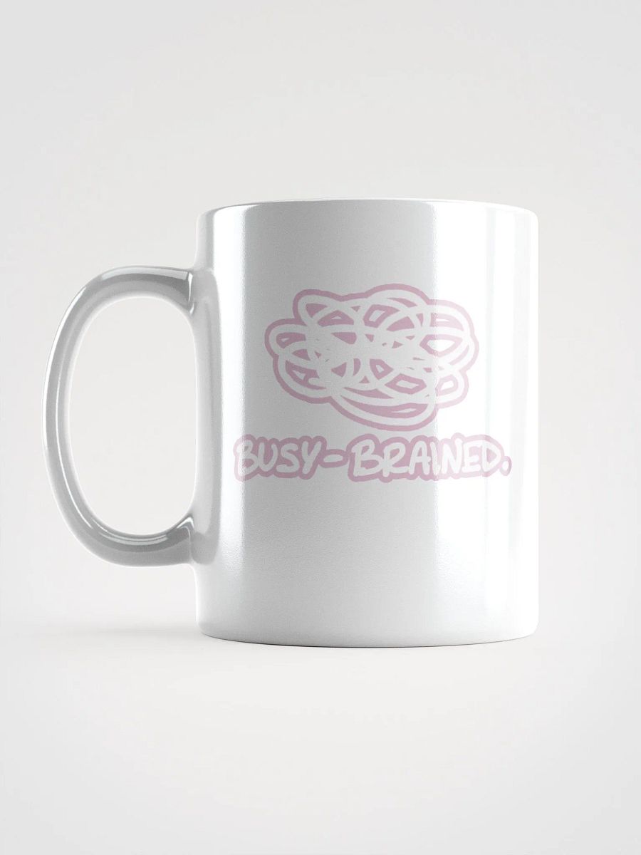 BUSY-BRAINED (lined design, #E1B9CE) glossy white mug product image (12)