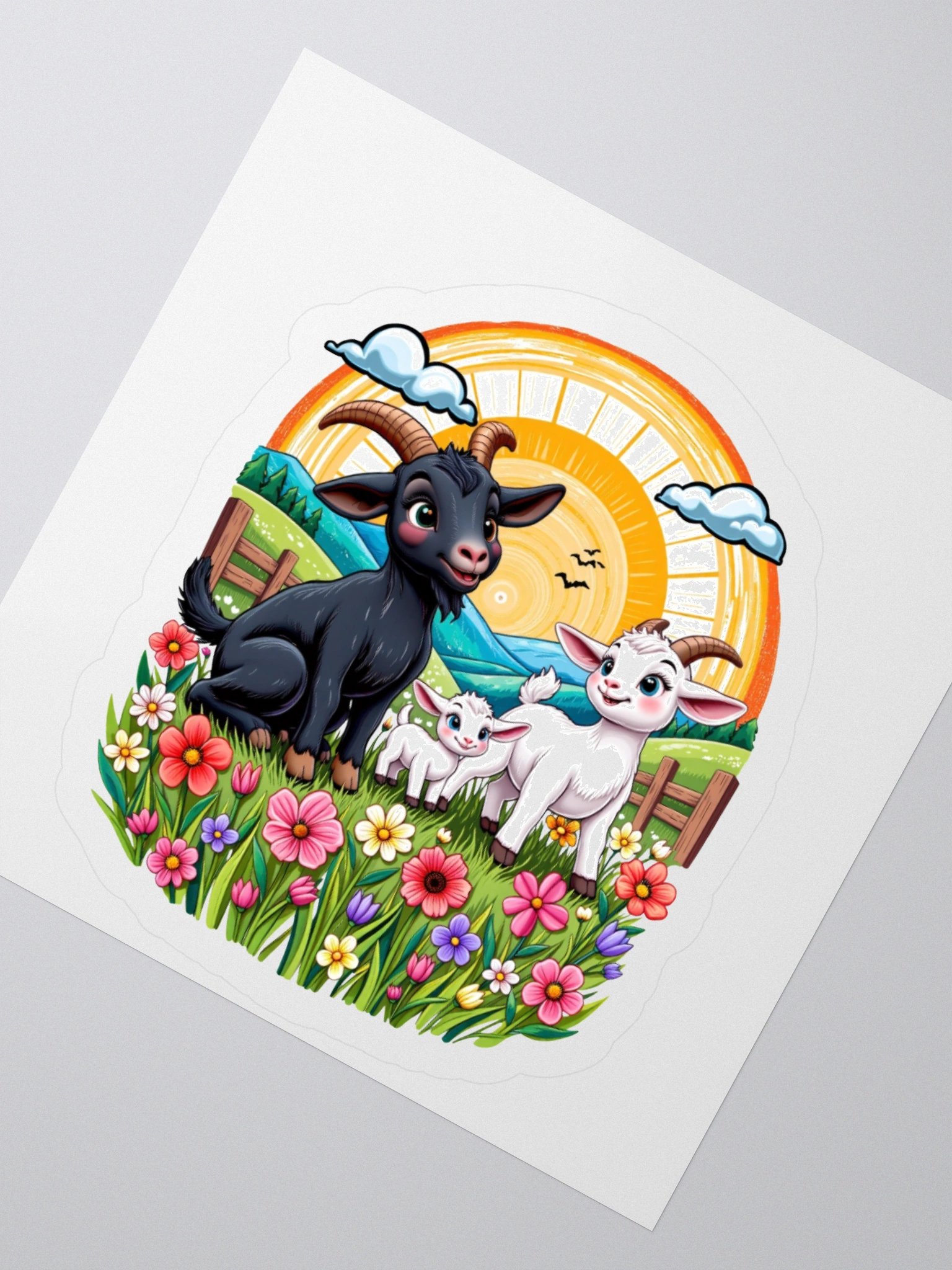 Cheerful Goat Meadow Stickers product image (5)