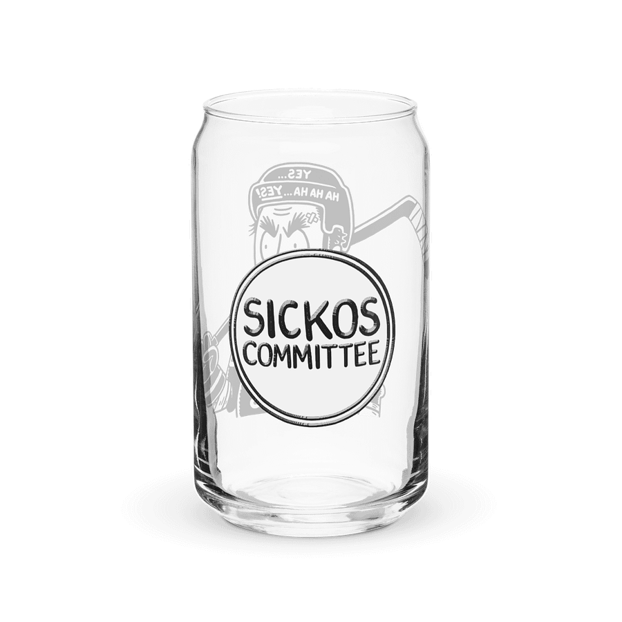 16oz Sickos Hockey Can-Shaped Glass (with Optional Lid/Straw) product image (2)