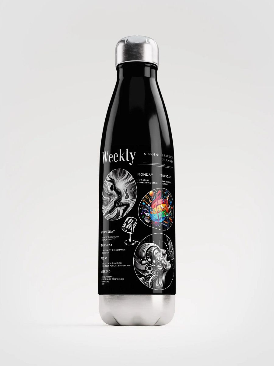Weekly Singing Practice Planner Water Bottle product image (1)
