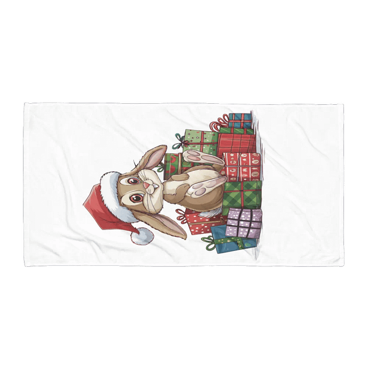 Santa Bunny White Sublimated Towel product image (1)