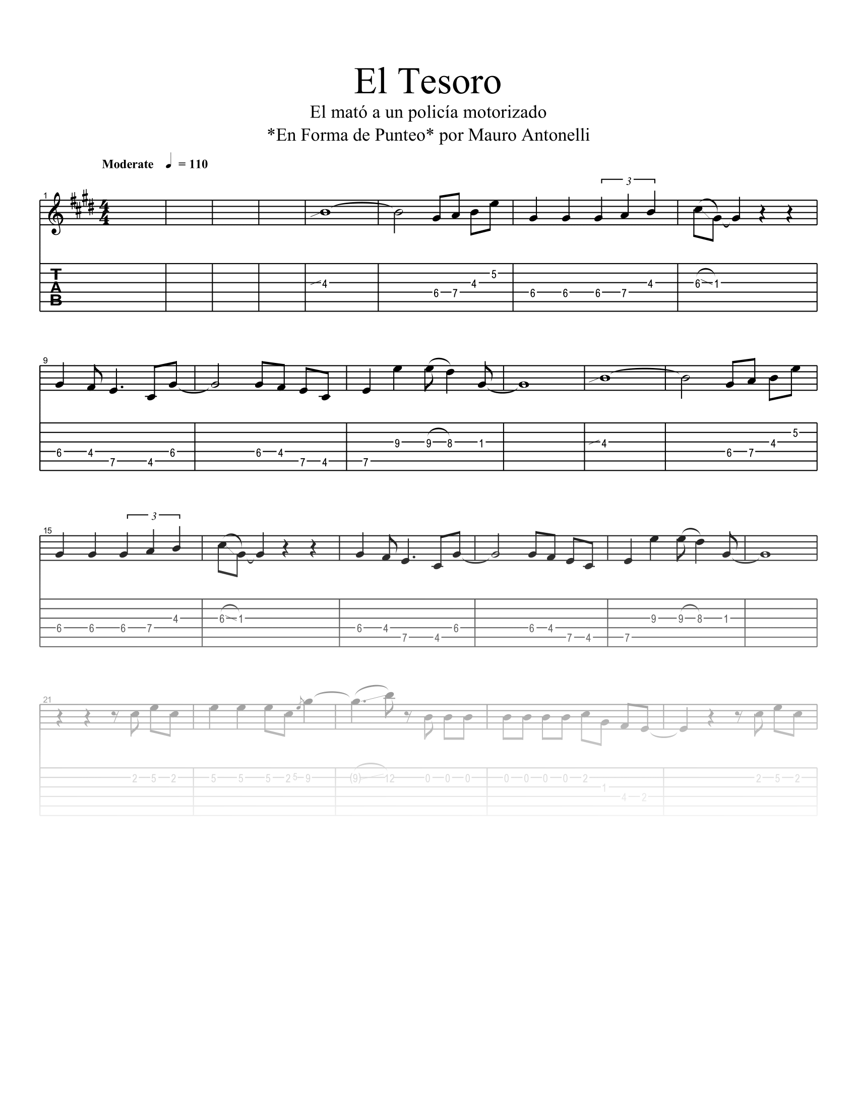 El tesoro - Partitura + Tabs + Acordes + Pista product image (1)