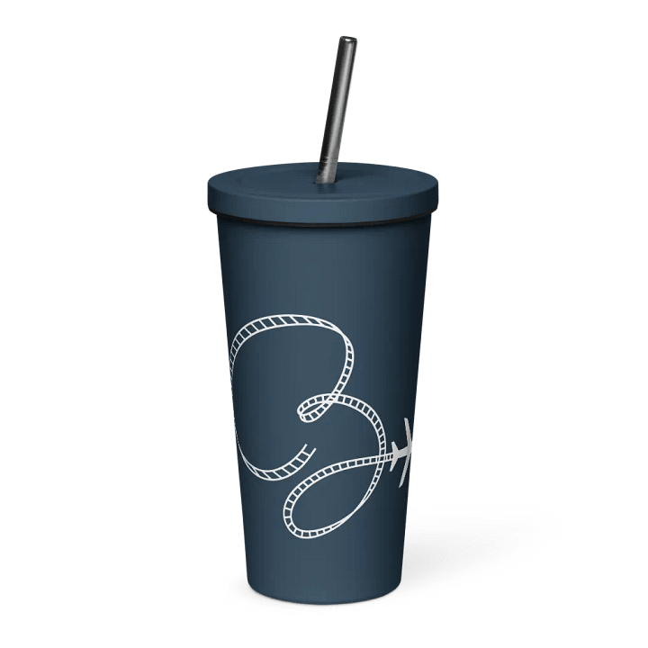 Coaster Breaks Insulated Tumbler with a Straw - Navy & White product image (1)