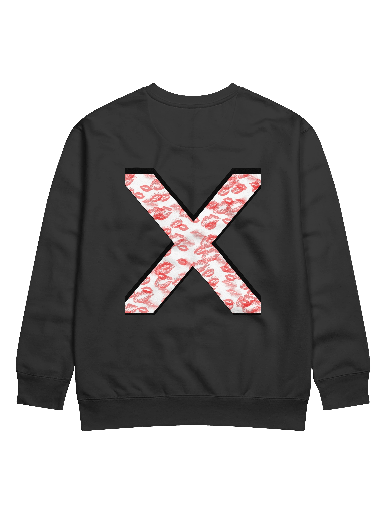 White X Red Lipstick Kisses | Crewneck product image (1)