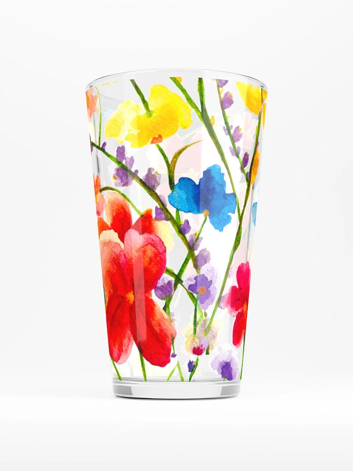 Watercolor Wildflower Bouquet Shaker Pint Glass product image (2)
