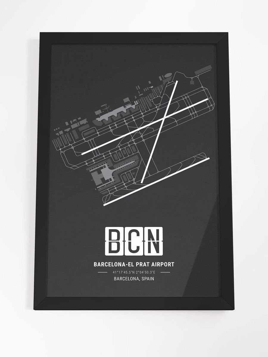 Framed Airport BCN Premium Map On Matt Paper product image (4)